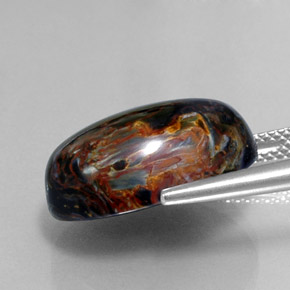 Pietersita multicolor natural de 13,37 ct, corte óvalo, opaco