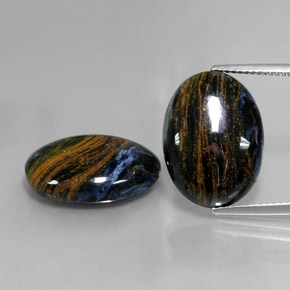 Gemas de pietersita multicolor natural de 17,13 ct, corte óvalo, opaco