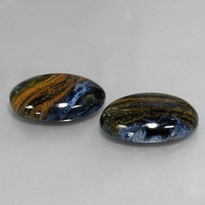 Gemas de pietersita multicolor natural de 17,13 ct, corte óvalo, opaco