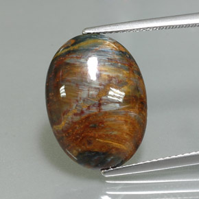 Pietersita Multicolor natural de 6.54 ct, Corte Óvalo, Opaco