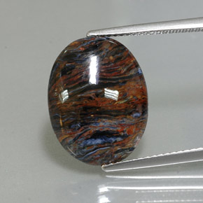 Pietersita multicolor natural de 6,80 ct, corte óvalo, opaco