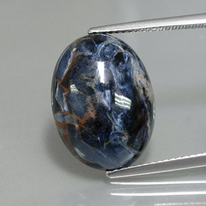 Pietersita multicolor natural de 9,37 ct, corte óvalo, opaco