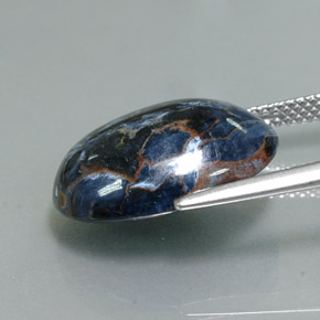 Pietersita multicolor natural de 9,37 ct, corte óvalo, opaco
