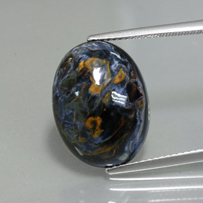 Pietersita multicolor natural de 9,96 ct, corte óvalo, opaco