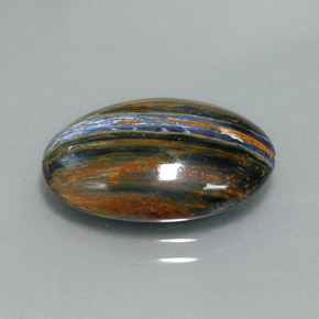 Pietersita multicolor natural de 7,66 ct, corte óvalo, opaco