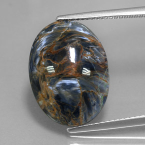 Pietersita multicolor natural de 7,50 ct, corte óvalo, opaco