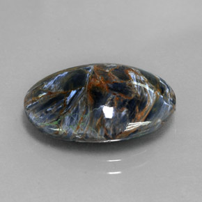 Pietersita multicolor natural de 7,50 ct, corte óvalo, opaco