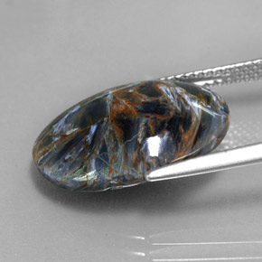 Pietersita multicolor natural de 7,50 ct, corte óvalo, opaco