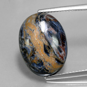 Pietersita multicolor natural de 8,32 ct, corte óvalo, opaco
