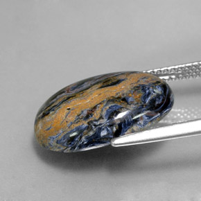 Pietersita multicolor natural de 8,32 ct, corte óvalo, opaco