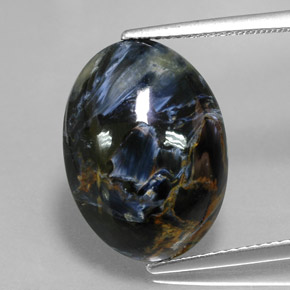 Pietersita Multicolor natural de 8.86 ct, Corte Óvalo, Opaco