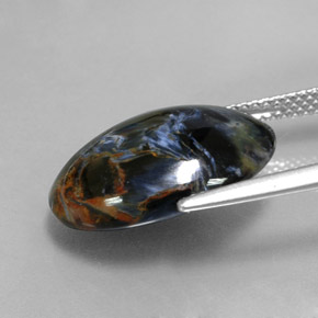 Pietersita Multicolor natural de 8.86 ct, Corte Óvalo, Opaco