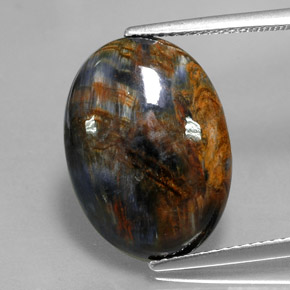 Pietersita multicolor natural de 8,32 ct, corte óvalo, opaco