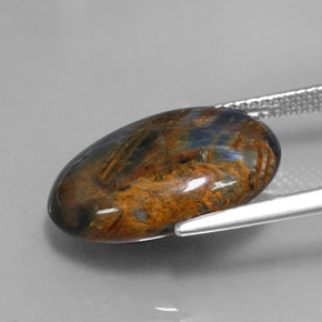 Pietersita multicolor natural de 8,32 ct, corte óvalo, opaco