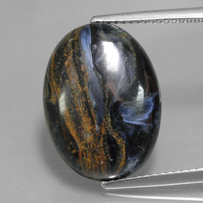 Pietersita multicolor natural de 8,49 ct, corte óvalo, opaco