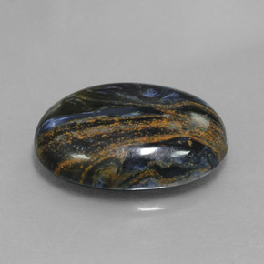 Pietersita multicolor natural de 8,49 ct, corte óvalo, opaco