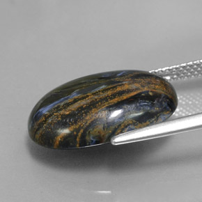Pietersita multicolor natural de 8,49 ct, corte óvalo, opaco