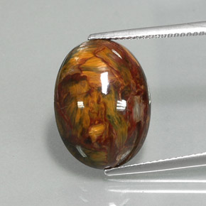 Pietersita Multicolor natural de 9.80 ct, Corte Óvalo, Opaco