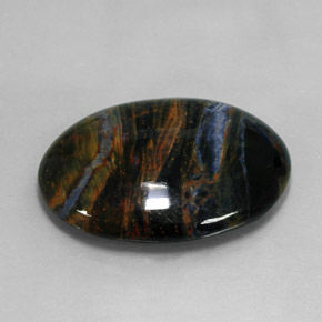Pietersita multicolor natural de 27,17 ct, corte óvalo, opaco