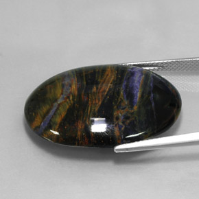 Pietersita multicolor natural de 27,17 ct, corte óvalo, opaco