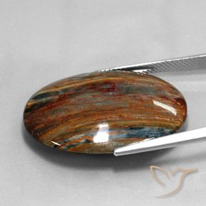 Pietersita Multicolor natural de 24.58 ct, Ovalada, Opaco
