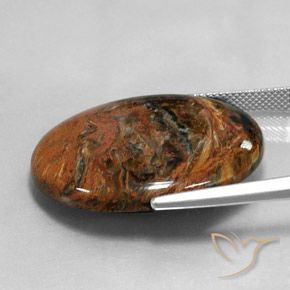 Pietersita Multicolor natural de 25.96 ct, Ovalada, Opaco