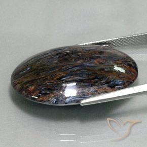 Pietersita Multicolor natural de 25.84 ct, Ovalada, Opaco