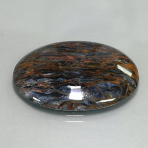 Pietersita multicolor natural de 21,37 ct, corte óvalo, opaco