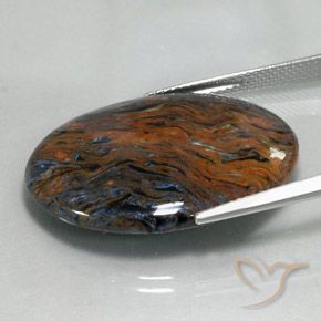 Pietersita Multicolor natural de 19.09 ct, Ovalada, Opaco