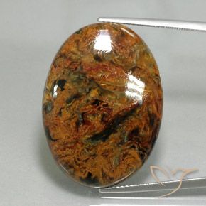 28.14ct Natural Multicolor Pietersita, Ovalada, Opaco