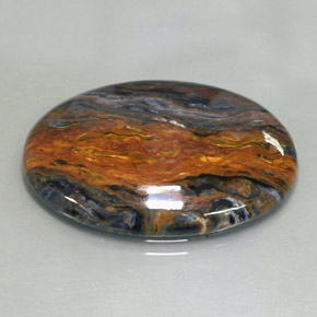 Pietersita multicolor natural de 21,00 ct, corte óvalo, opaco
