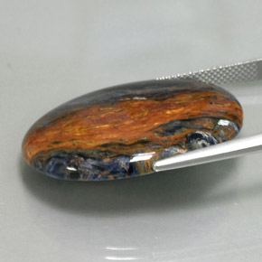 Pietersita multicolor natural de 21,00 ct, corte óvalo, opaco