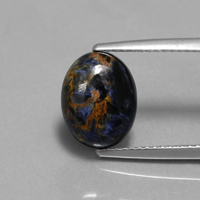 Pietersita multicolor natural de 3,23 ct, corte óvalo, opaco