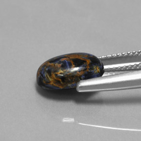Pietersita multicolor natural de 3,23 ct, corte óvalo, opaco
