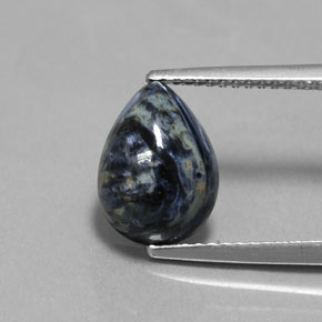 Pietersita multicolor natural de 2,64 ct, en forma de pera, opaco