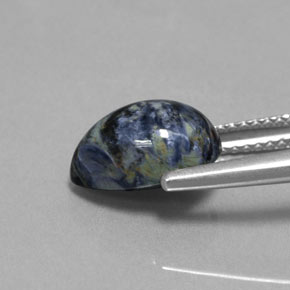 Pietersita multicolor natural de 2,64 ct, en forma de pera, opaco