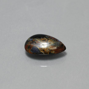 Pietersita multicolor natural de 2,07 ct, en forma de pera, opaco