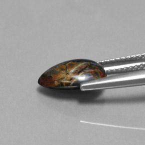 Pietersita multicolor natural de 2,07 ct, en forma de pera, opaco