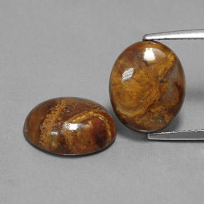 Gemas de pietersita multicolor natural de  ct, corte óvalo, opaco