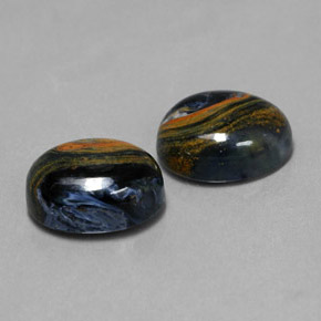 Gemas de pietersita multicolor natural de  ct, corte óvalo, opaco