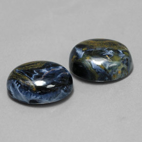 Gemas de pietersita multicolor natural de  ct, corte óvalo, opaco
