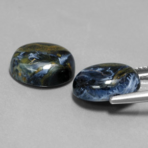 Gemas de pietersita multicolor natural de  ct, corte óvalo, opaco