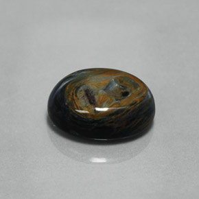 Pietersita multicolor natural de 4,34 ct, corte óvalo, opaco