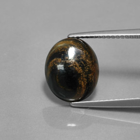 Pietersita multicolor natural de 3,84 ct, corte óvalo, opaco