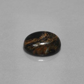Pietersita multicolor natural de 3,84 ct, corte óvalo, opaco