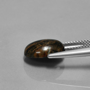 Pietersita multicolor natural de 3,84 ct, corte óvalo, opaco