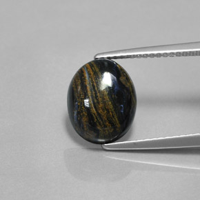 Pietersita multicolor natural de 3,33 ct, corte óvalo, opaco