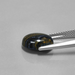 Pietersita multicolor natural de 3,33 ct, corte óvalo, opaco