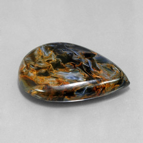 Pietersita multicolor natural de 23,64 ct, en forma de pera, opaco