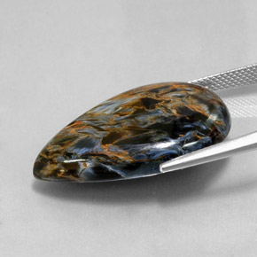 Pietersita multicolor natural de 23,64 ct, en forma de pera, opaco